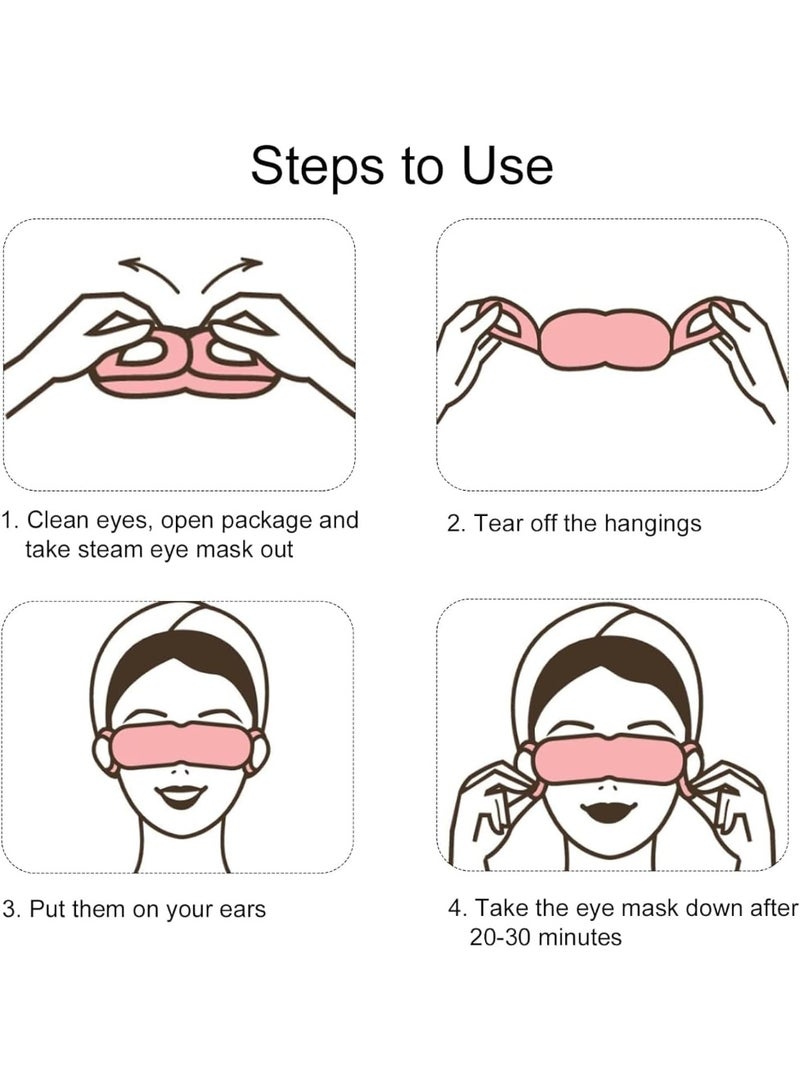 ستيم 10 عبوات من أقنعة العيون البخارية لتخفيف جفاف العين، قناع دافئ للعيون، ضغط دافئ للعيون لتخفيف التوتر والتعب، أساسي للسفر، قناع مريح ذاتي التسخين للراحة أثناء النوم، هدايا العناية الذاتية للاسترخاء في السبا (بإكليل الجبل). - Image 5